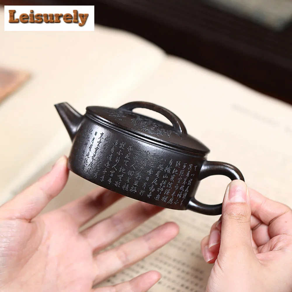 210ml Yixing Handmade Purple Clay Teapots Famous Heart Sutra Tea Pot Teaware Beauty Kettle Chinese Authentic Zisha Tea Set Gifts