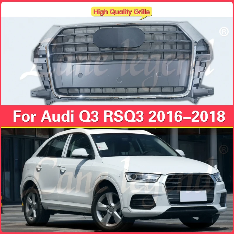 

Racing Grill For Audi Q3/Q3L/SQ3 2016 2017 2018 Car Front Bumper Grille Centre Panel Styling Upper Grill (Modify RSQ3 style)