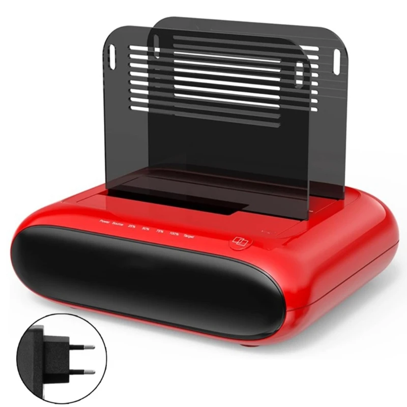 USB3.0-SATA 2 베이 램프 효과 하드 디스크 2.5/3.5인치 하드 드라이브 인클로저 도킹 스테이션 클론 HDD