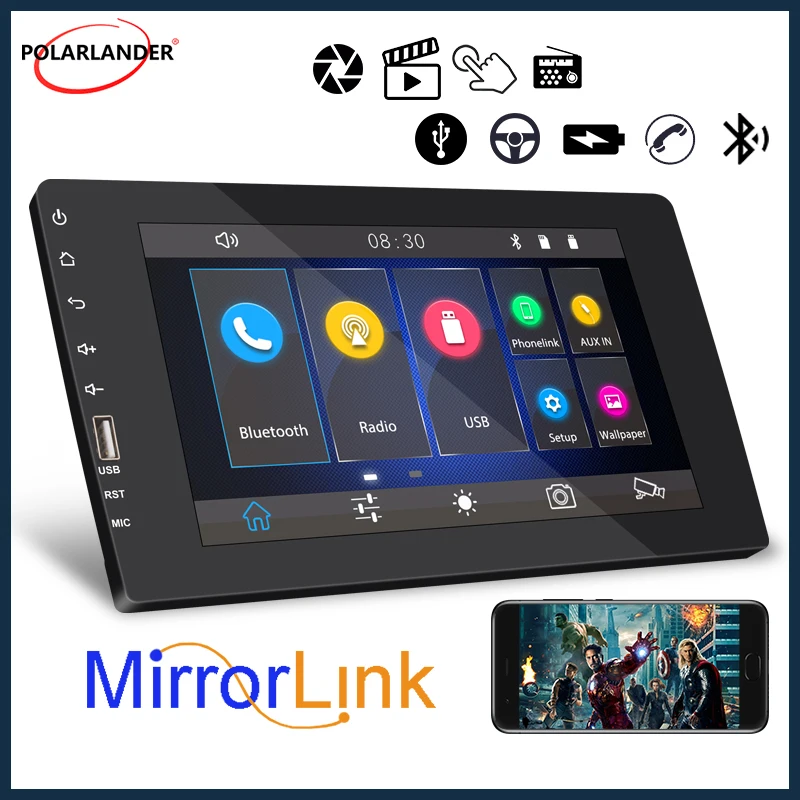 

Multimedia Player Built-in Carplay 8'' Touch Screen MirrorLink BT 2 Din MP5 Audio Android Auto Car Radio RDS/AM/FM/USB/EQ/RCA/HD