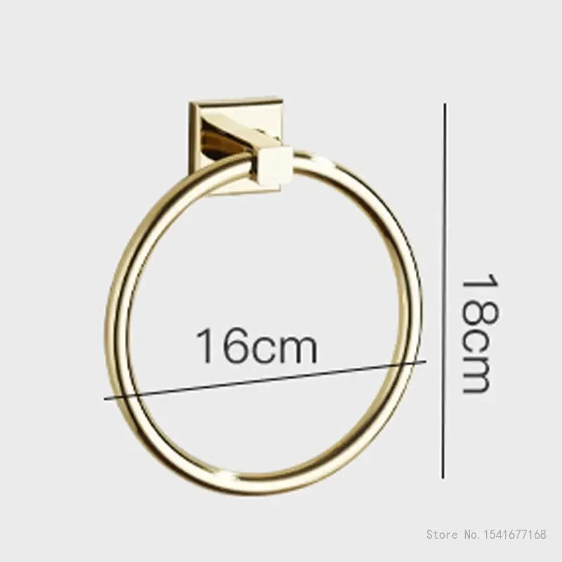 Golden Towel Rack, Towel Bar, Stainless Steel Hardware, Robe Hook, Toilet Brush Cup Holder, Soap Dish, Bathroom Accessories, 1Pc