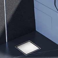 ทองเหลืองท่อระบายน้ําห้องน้ําท่อระบายน้ําชั้นกระเบื้องแทรกสแควร์ป้องกันกลิ่นตะแกรงเสียพื้น 100X100 3