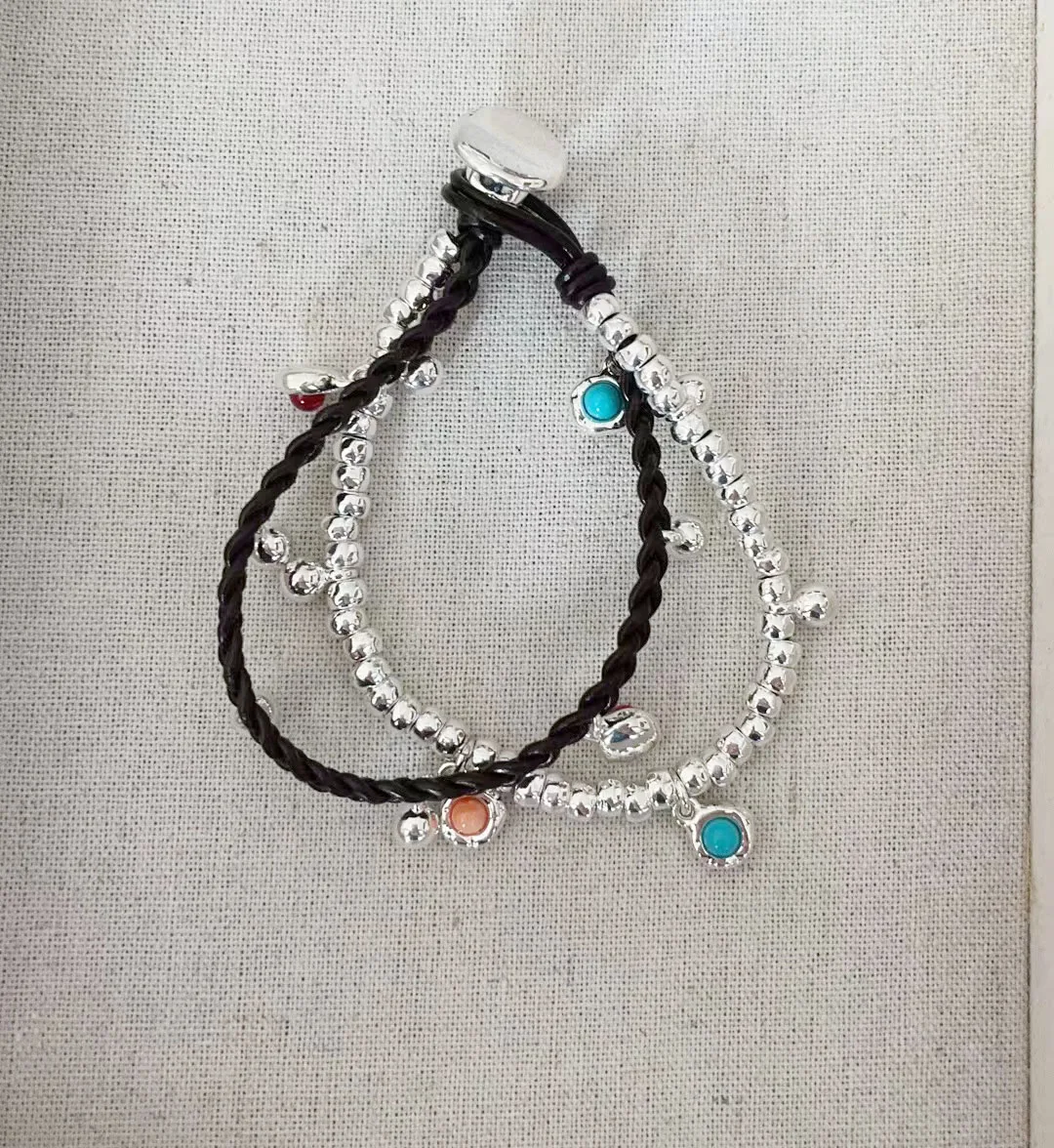 YS 2023 UNOde50 New Spain Hot Selling Creative High Quality Leather Rope Fashion Gem Women's Bracelet Romantic Jewelry Gift Bag