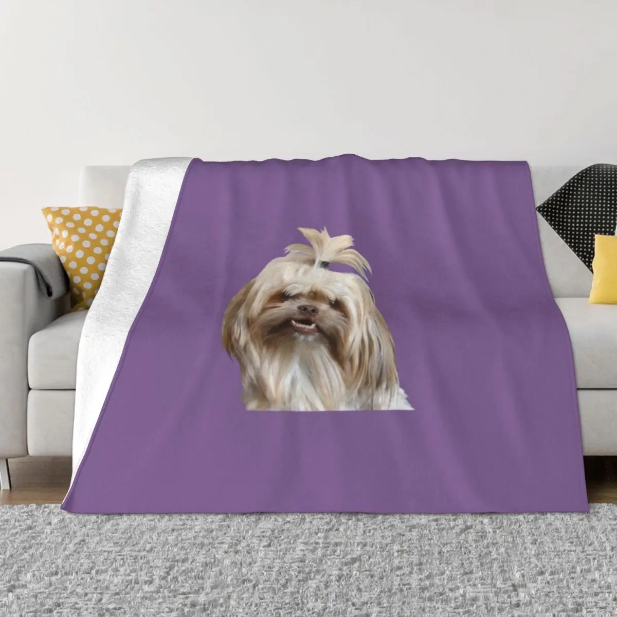 

Cute Shih Tzu Throw Blanket Giant Sofa Fluffys Large Furrys Blankets