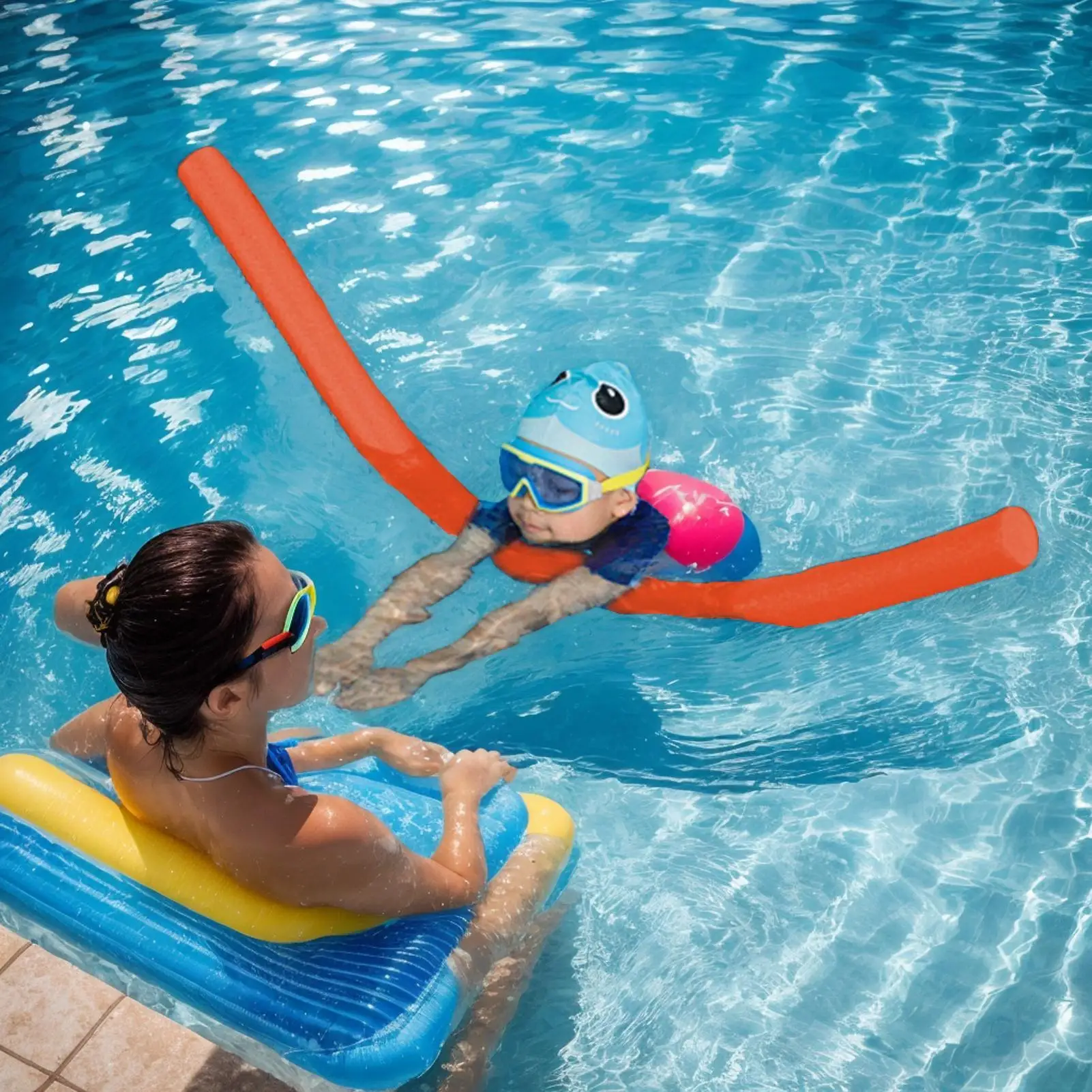 1pcs Swimming Pool Noodle Stick Kids Buoyancy Stick Swimming Aid Foam Stick Float Aid Foam Kids Adult Pool Accessories