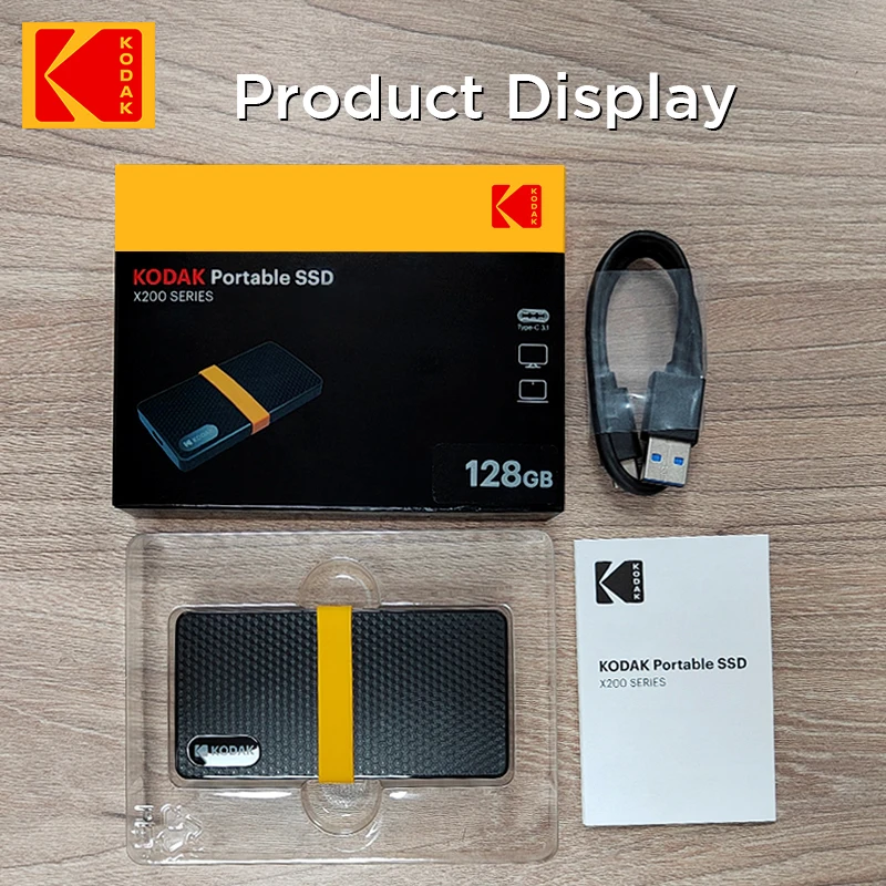 外付けハードディスク・ドライブ KODAK Portable SSD X200 2TB Kodak x200ポータブルssd 2テラバイト1テラバイトusb 3.1タイプc