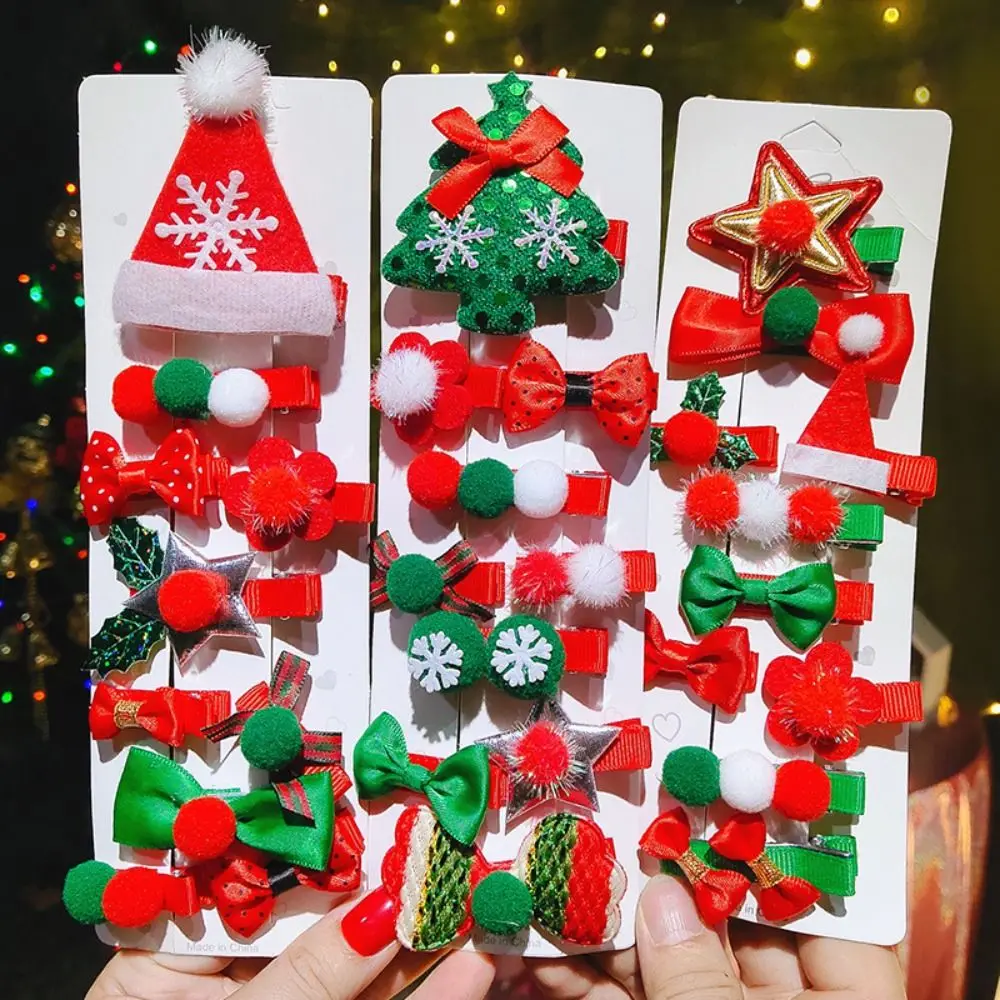 

Merry Christmas Decor Christmas Hairpin Set Star Sequin Children Antler Hair Clip Santa Claus Korean Hair Accessories