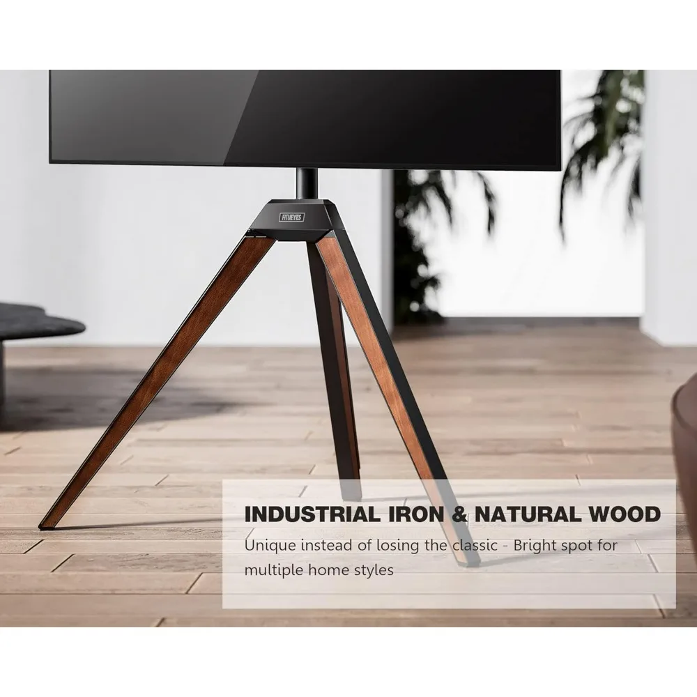 Modern Tripod TV Stand for 32-65 Inch LED LCD Screens with Swivel and Concealed Cable Management