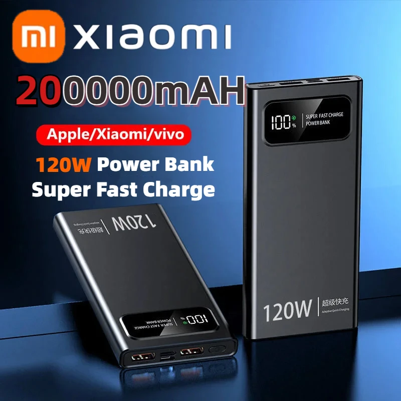 Xiaomi 120W Power Bank Super Fast Charging 200000mAh Large Capacity Portable External Battery For Mobile Power For Iphone New power bank