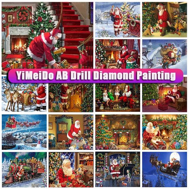 5d Diamond Painting Santa Claus  Santa Christmas Diamond Mosaic - New 5d  Diamond - Aliexpress