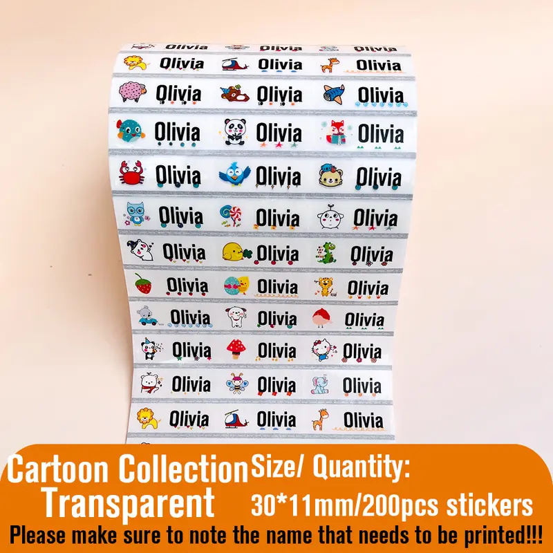 Custom Name Tag Sticker Waterproof Kawaii Stickers Decals Personalized First Name Label for Children School Stationery Bottle - Image 17