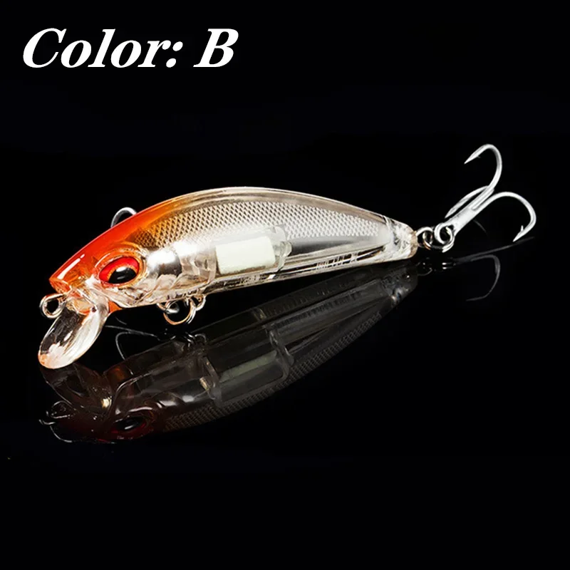 1Pcs 3D Augen Leuchtende Minnow Angeln Lockt 7cm 11,5g Jig Sinking Wobbler Harten Köder Künstliche Crankbait nacht Angeln Pesca – Detail 7