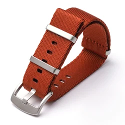 Versatile Nylon Woven Canvas Watch Band - 20mm & 22mm Strap Widths - 22mm (Orange)