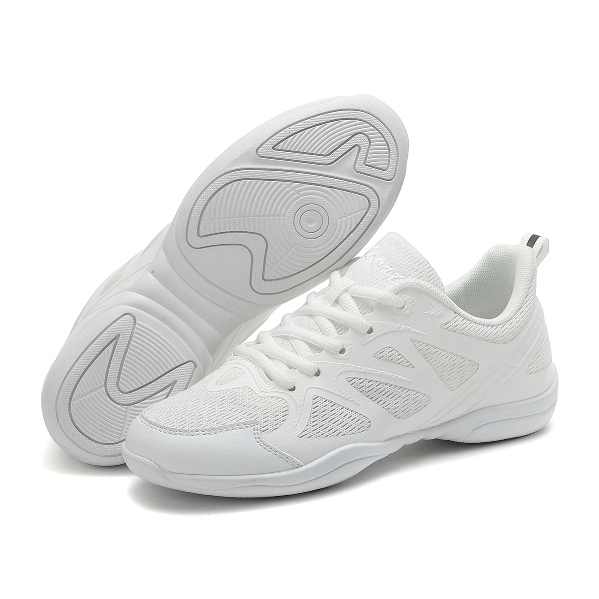 2415 Marwoo Youth Girls White Cheerleading Dancing Shoes Athletic Training Tennis Walking Breathable Competition Cheer Sneakers