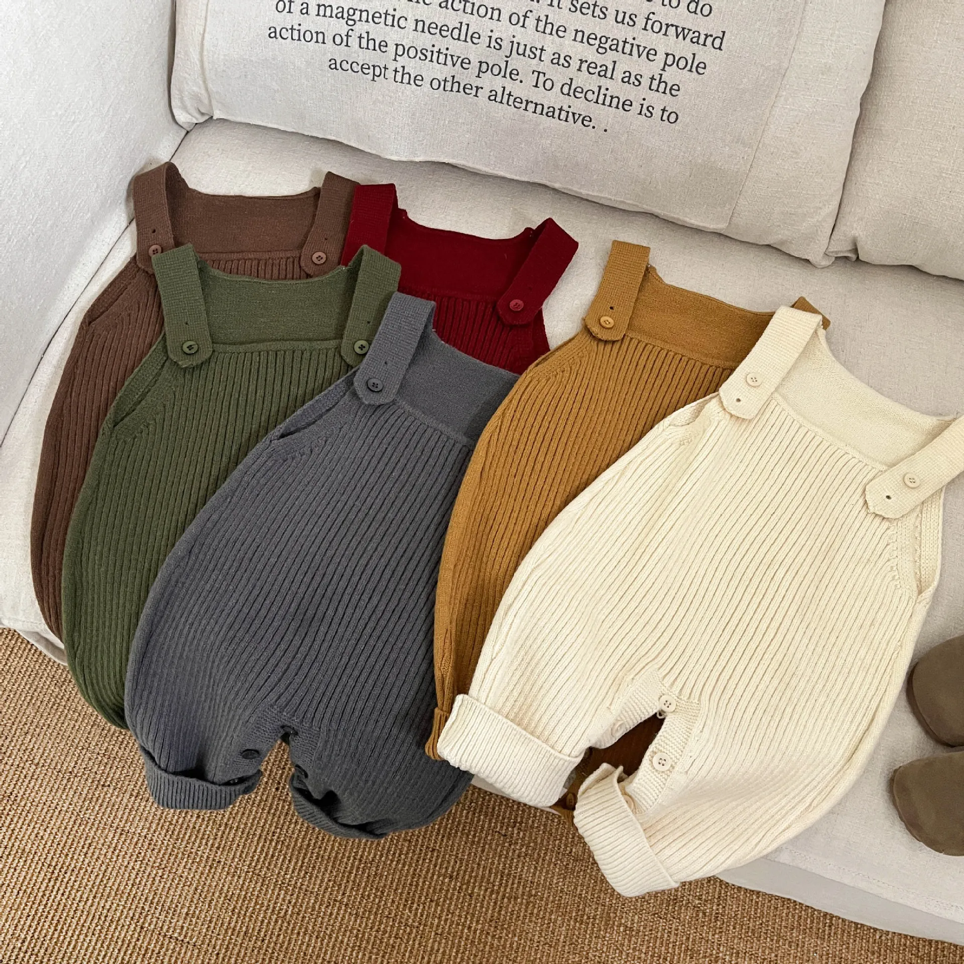 0-3Yrs Baby Boys Girls Knitted Romper Casual Sleeveless Jumpsuits Autumn Winter Infant Kids Clothing baby rompers,baby jumpsuit,cotton jumpsuit,baby clothing,cotton onesies