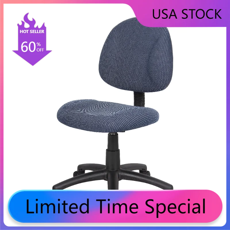 

Office Furniture/Office Chairs B315-BE Upholstered Deluxe Posture Armless Swivel Task Office Chair, Blue