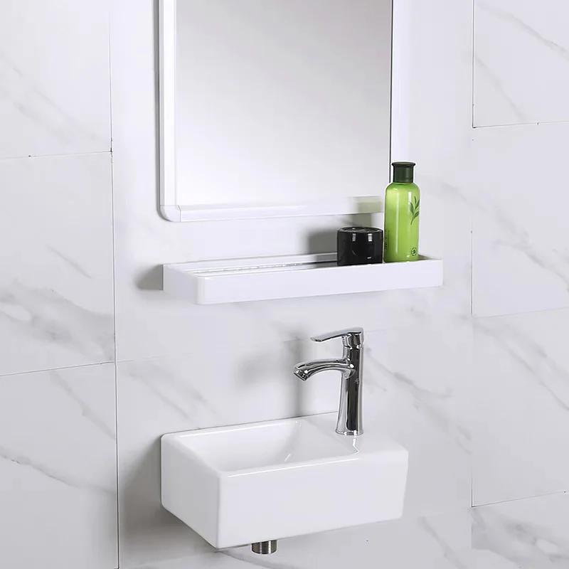 Small Size Mini Tabletop Basin Washbasin Wall Mounted Washbasin Small Wall Mounted Basin Extremely Narrow and Slender 5