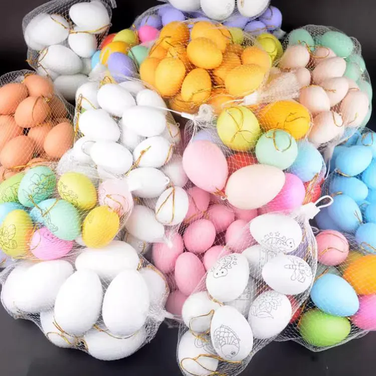 4*6cm 부활절 페인트칠된 시뮬레이션 부활절 달걀 유치원 어린이 DIY 장난감 만들기 Olastic 손으로 그린 ??컬러링
