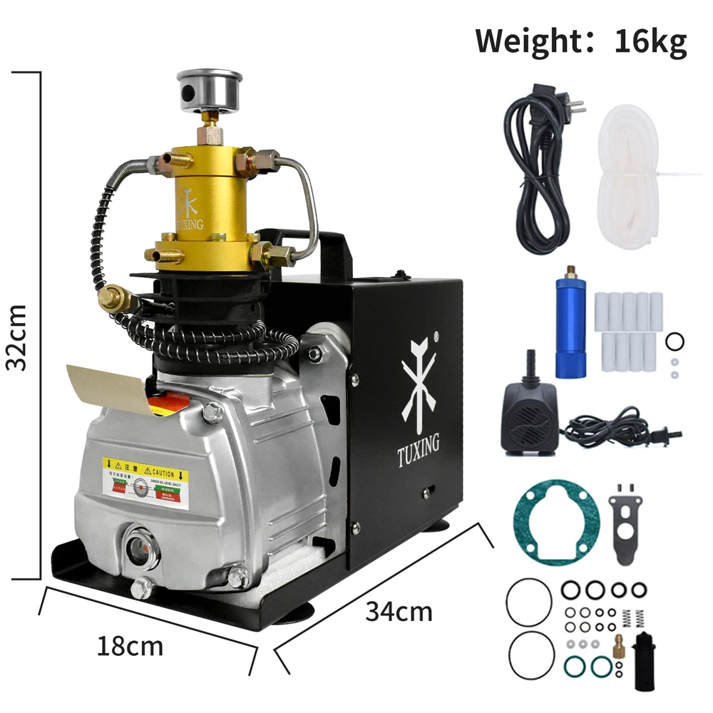 TUXING TXES031 300Bar PCP Air Compressor 4500Psi Electric High Pressure Compressor Scuba Diving Tank PCP Rifle 220V/110V air compressor