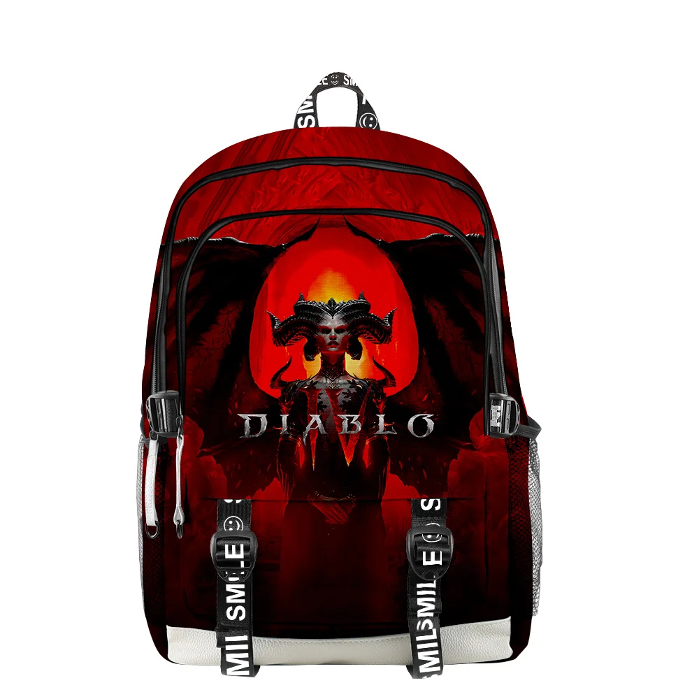 

Diablo IV Lilith Game 2023 New Zipper Backpacks School Bag Unique Daypack Traval Bag Oxford Cloth
