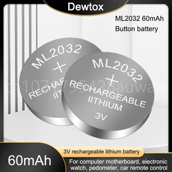 Batterie Rechargeable pour Ordinateur, Carte Mère, Télécommande, Jouet Électrique, Montre, Lampe de Poche, Remplacement Cellule, ML2032 3V Eddie ion, 1-5 Pièces