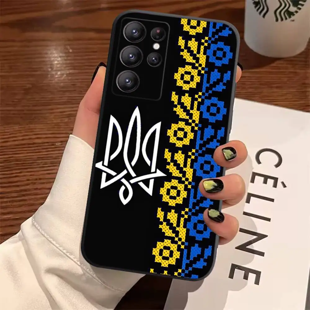 Ukrainian Flag & Girl Design TPU Soft Phone Case Cover