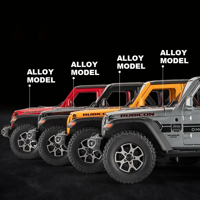 1:22 Jeeps Wrangler Rubicon Alloy Model Car Toy Diecasts Metal Casting Pull Back Sound and Light Car Toys For Children Vehicle 3