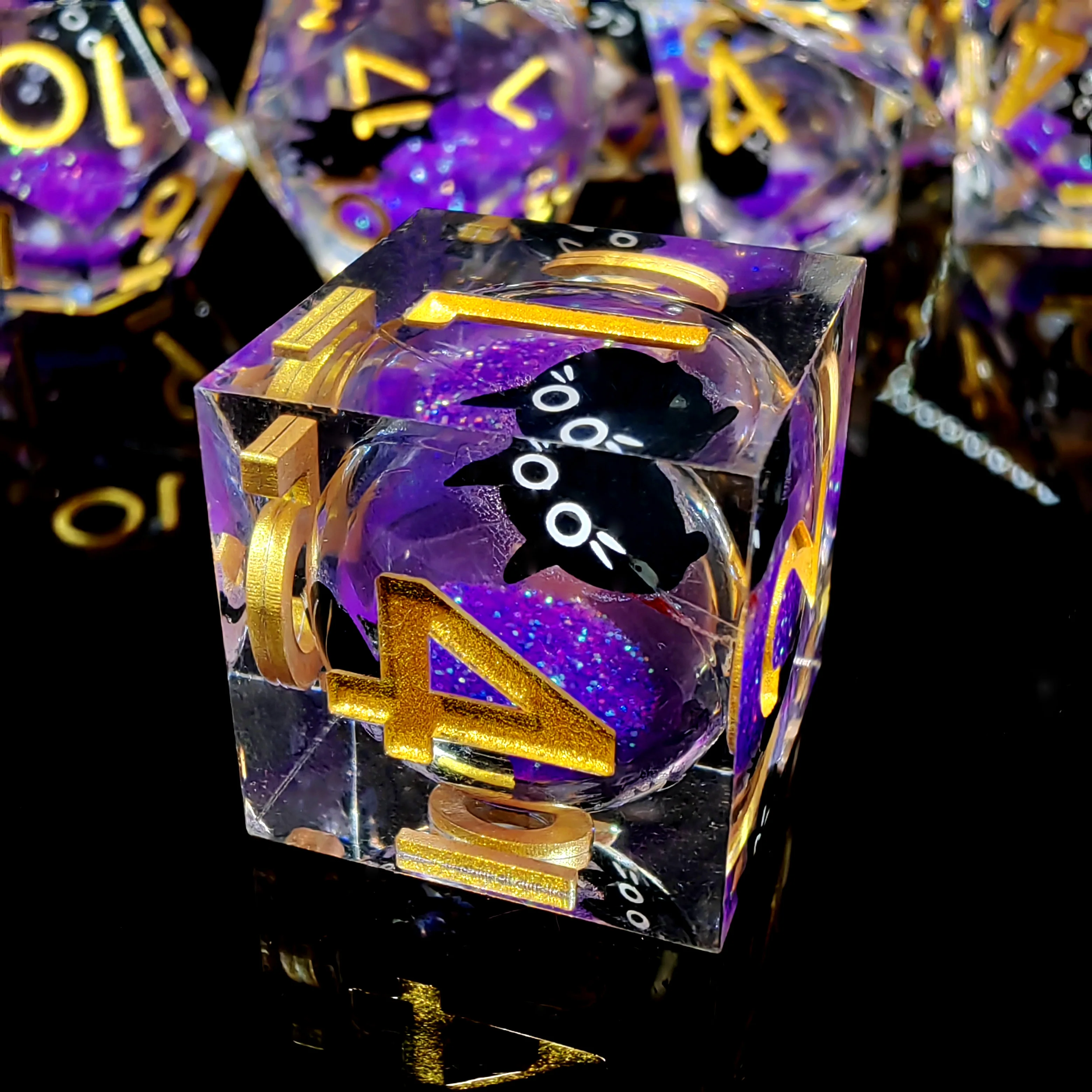 Purple Sand Resin DnD Dice Set 7-Piece Polyhedral Dice for Dungeons & Dragons RPG Tabletop Games dnd dice set