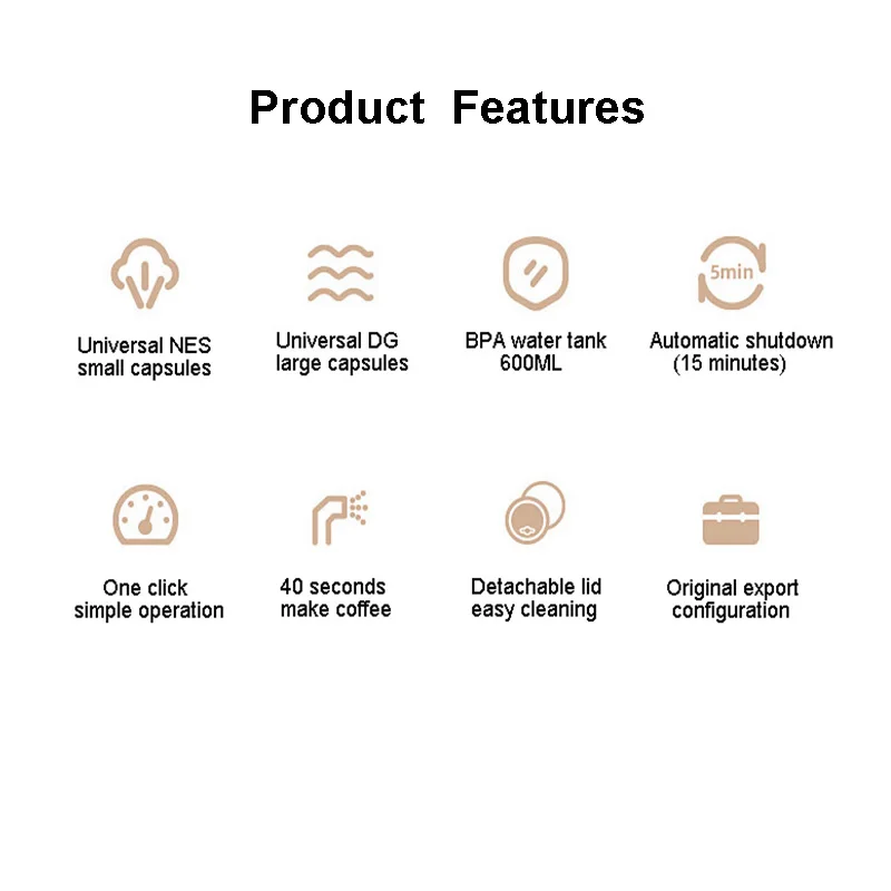MultiFunction Italian Espresso Capsule Coffee Maker Small Big Cup Dual Use Easy Operation Auto Household American Coffee Machine 2