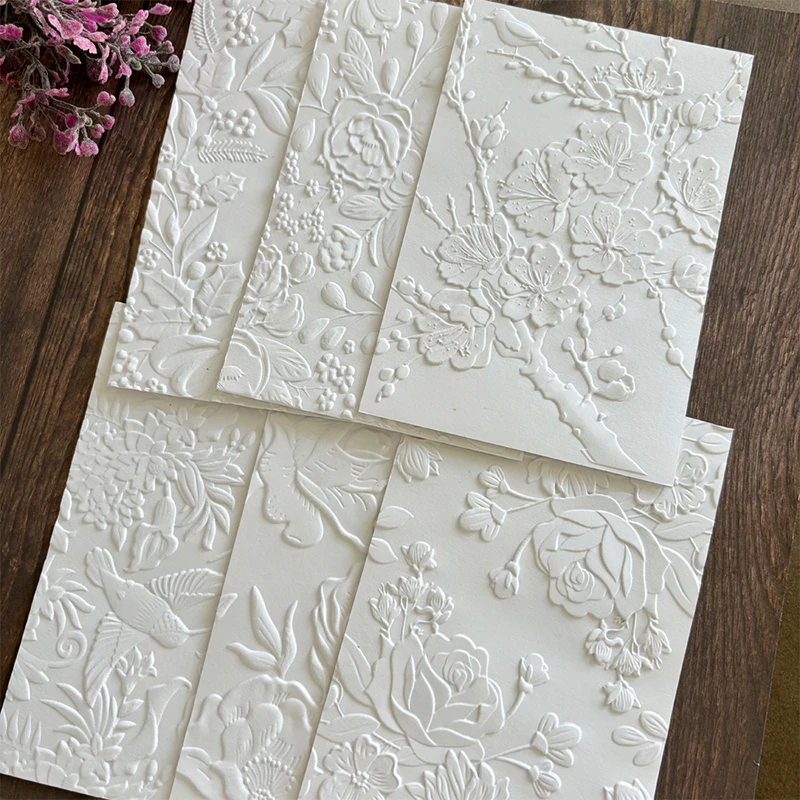 Embossing Folder, Exotic Floral And Bird Background Image 3d Relief Folder And Matching Mold For DIY To Make Greeting Cards Paper Scrapbooks