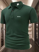 Polo à manches courtes pour homme, couleur unie, style urbain, léger, col à revers, haut de sport d'été pour le jogging - T-shirt respirant 5