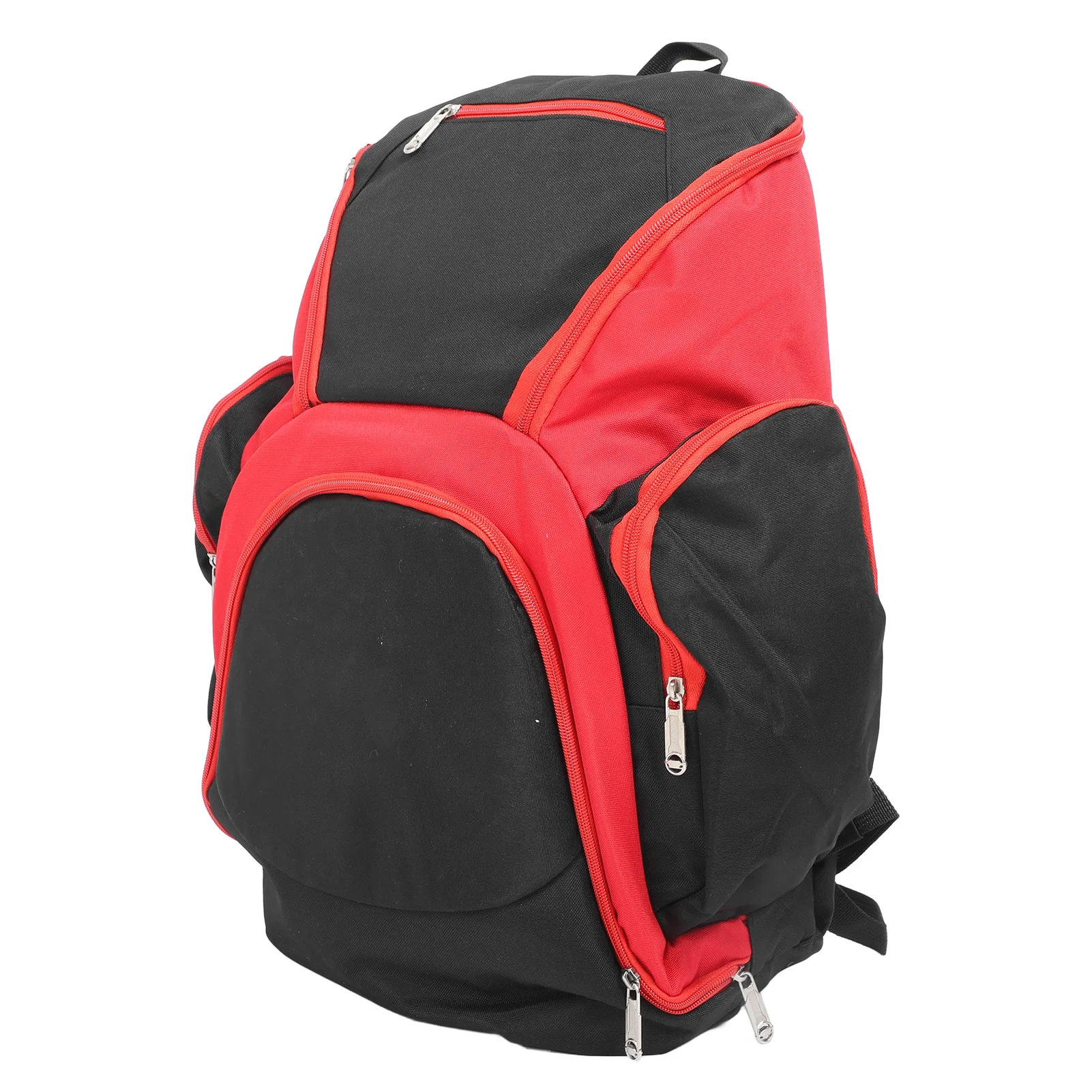 Basketball Backpack Black Red Multifunctional Large Capacity with Multiple Storage Pockets Compartments Basketball Sports Bag