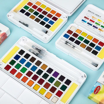 12/24/36/48 Colors Watercolor Paint Set with Water Brush Pens Art Supplies, for Artists, Amateur Hobbyists and Painting Lovers 1