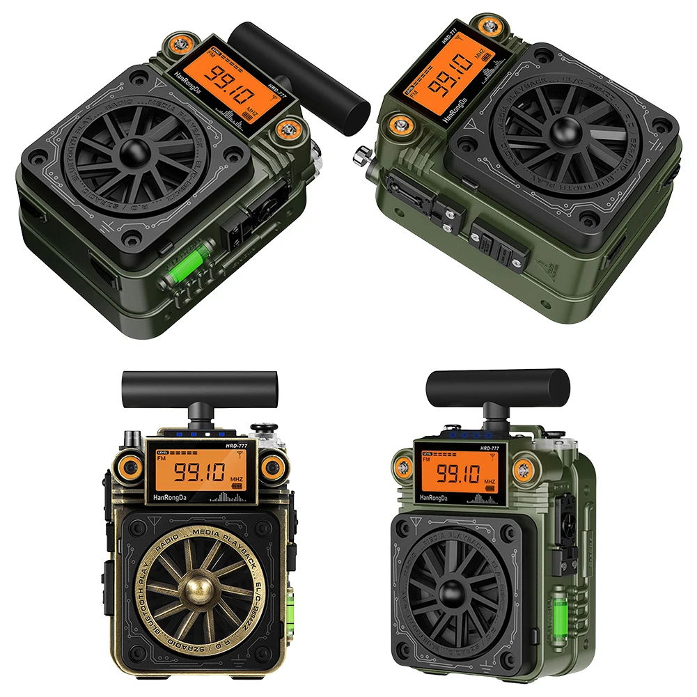 Full-Band Mini Radio with BT Speaker AM FM Radio Portable Radio for Home Outdoor