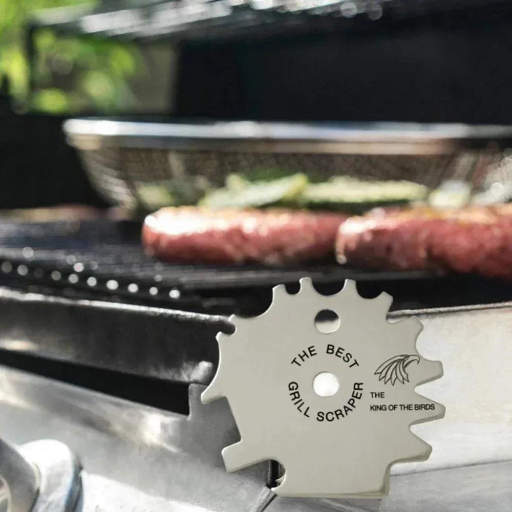 Portable Metal BBQ Grills Grate Cleaner Cleaning Barbecue Scraper Scrubber Tool Grill Cleaning Barbecue Grill Scraper