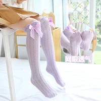 1-12Y Girl Children Cute Princess Solid Color Lace Bow Tie Patchwork Girls Knee High Long Socks Girls Knee Socks Baby Kid Socks 3