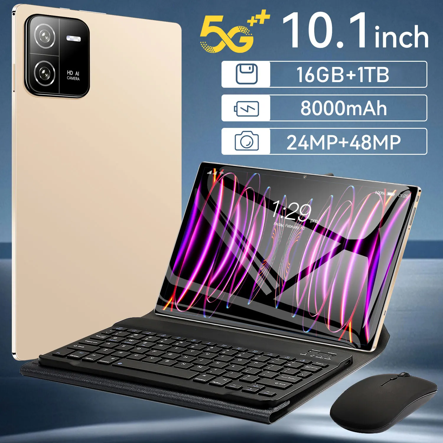 2024 글로벌 버전 오리지널 패드 6 프로 태블릿 PC, MTK6797 안드로이드 13 태블릿, 10.1 인치 HD 4K 화면, 5G 와이파이 미 패드 6 태블릿 PC