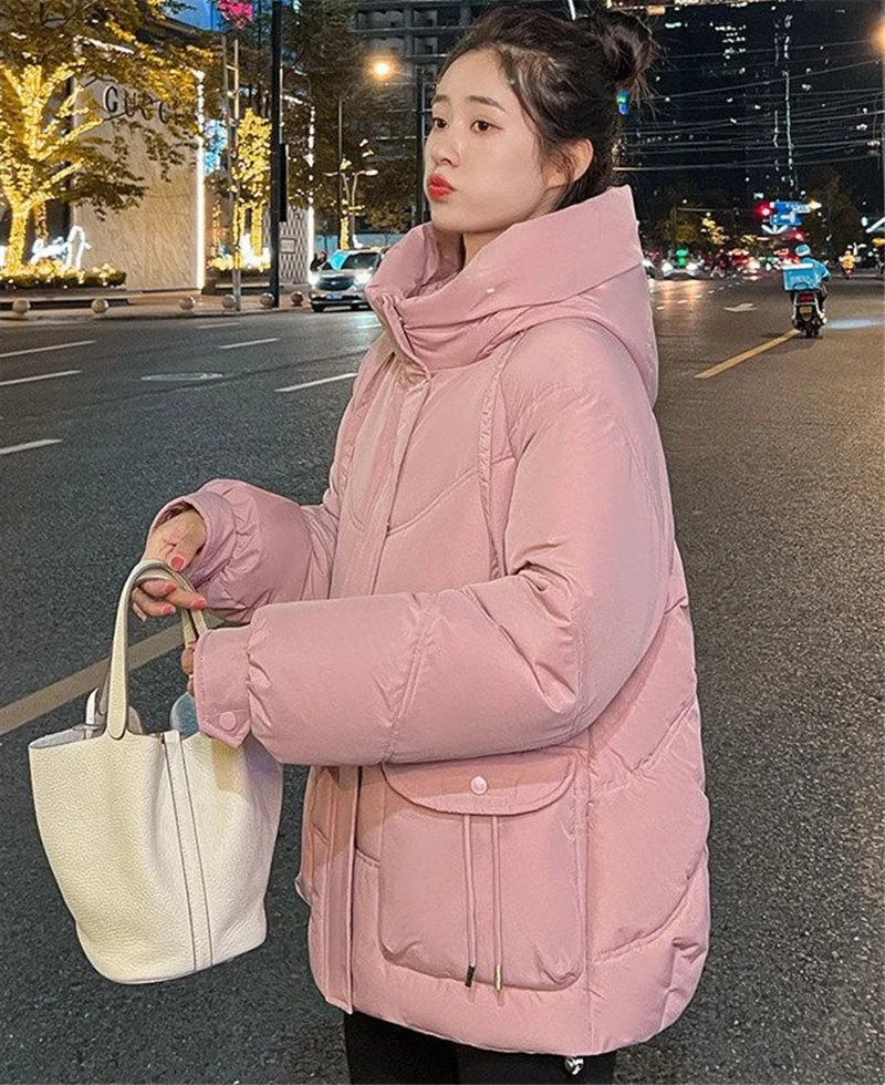 Winter Jacket Women Overcoat Hooded Thick Down Cotton Padded Coat 2023 New Female Long Sleeve Casual Puffer Parkas Outwear