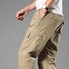 100% Pure Cotton Casual Pants for Men High Waist Loose Cargo Trousers Outdoor Multi-Pocket Straight Joggers Male Cargo Pants 4