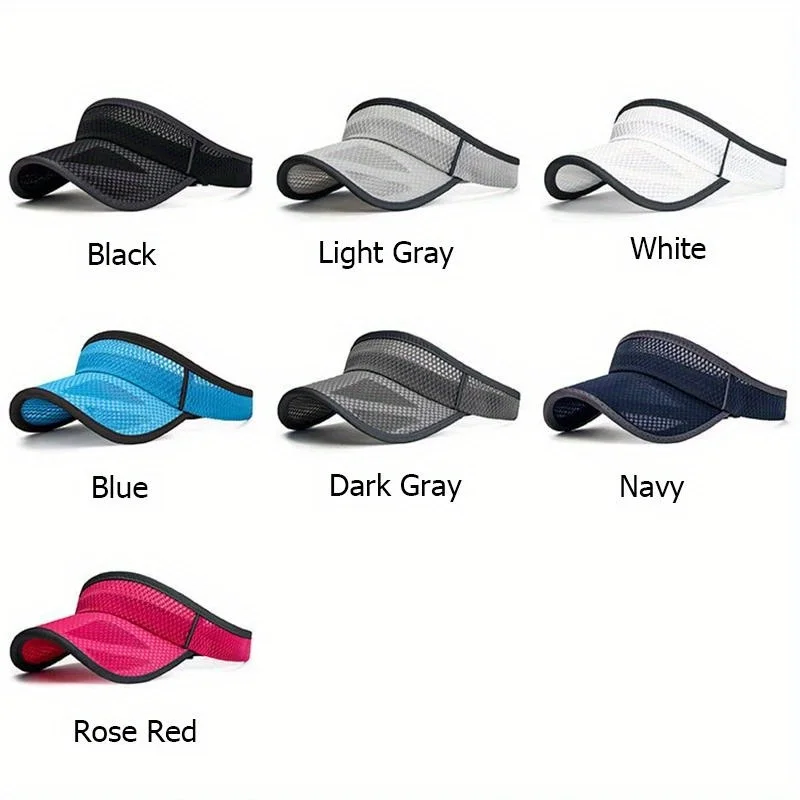 Adjustable Sun Visor Cap for Men & Women-Breathable Mesh, Sweat-Wicking, Fit for Sports, Tennis, Golf & Outdoor Activities