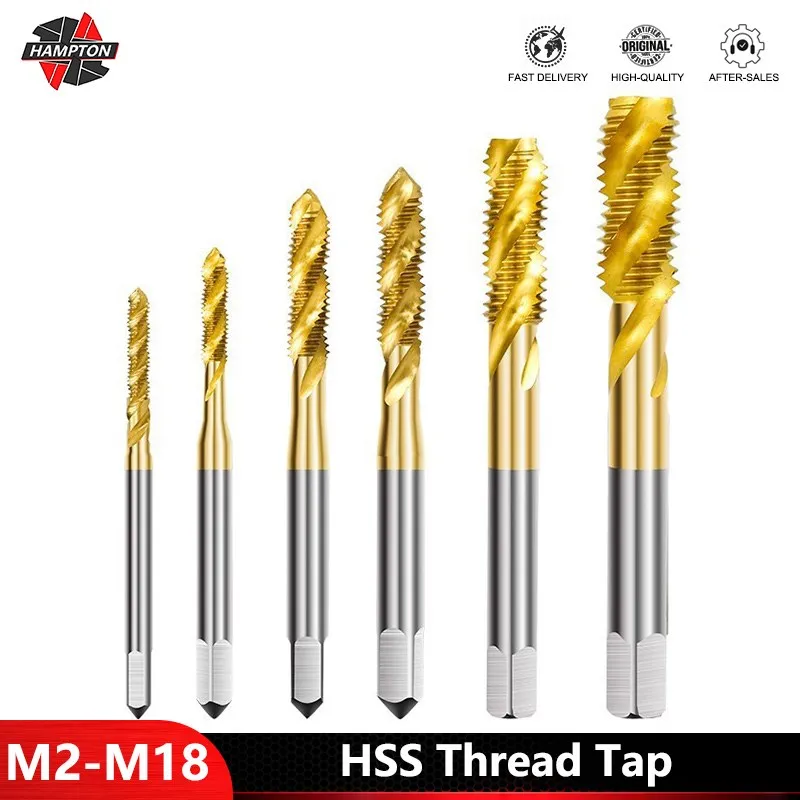 M2-M18-1pc-HSS-Sprial-Thread-Tap-6542-Titanium-Coated-Metric-Tap ...