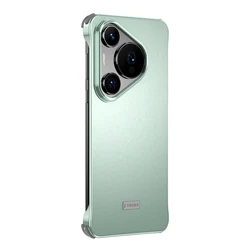Luxury Four-Corner Shockproof Frameless Back Cover with Imitation Scratch Bumper for Huawei Pura 70 Ultra (Green)