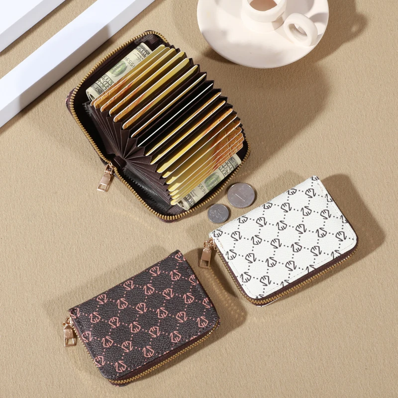 Reiß verschluss um Kreditkarten halter, Mini bedruckte Clutch-Geldbörse, tragbare Karten brieftasche mit mehreren Karten fächern – Detail 15