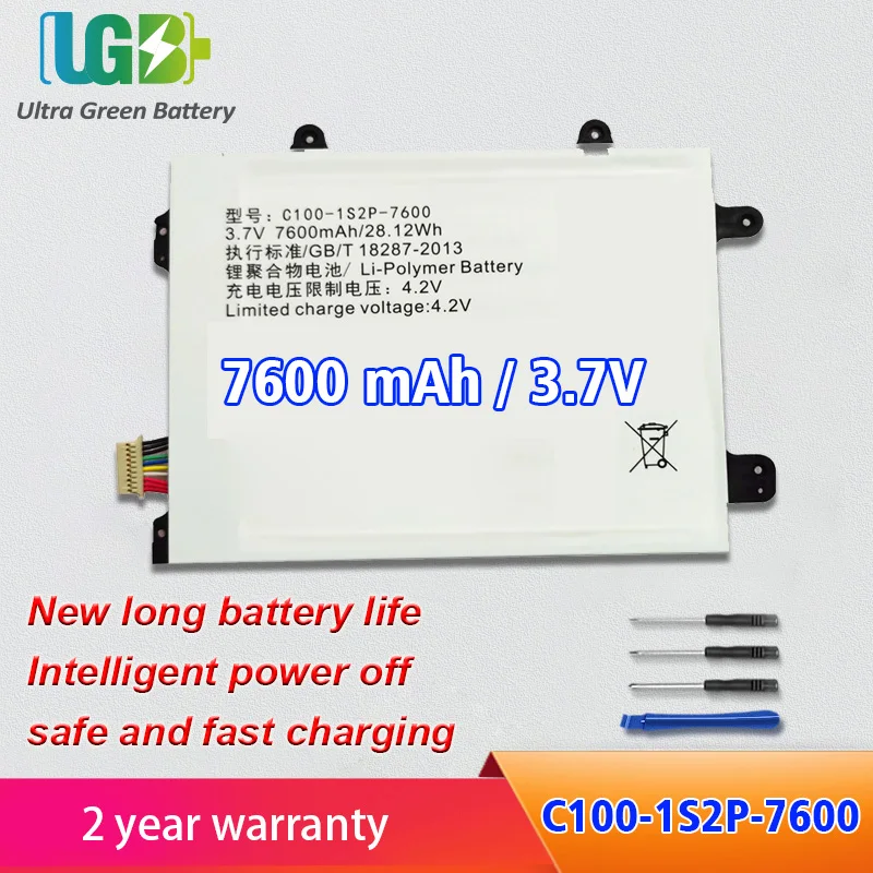 

UGB New C100-1S2P-7600 battery For Shenzhou PCPAD X5 CM / pro / plus tablet battery 7600MAH 28.12Wh 3.7V