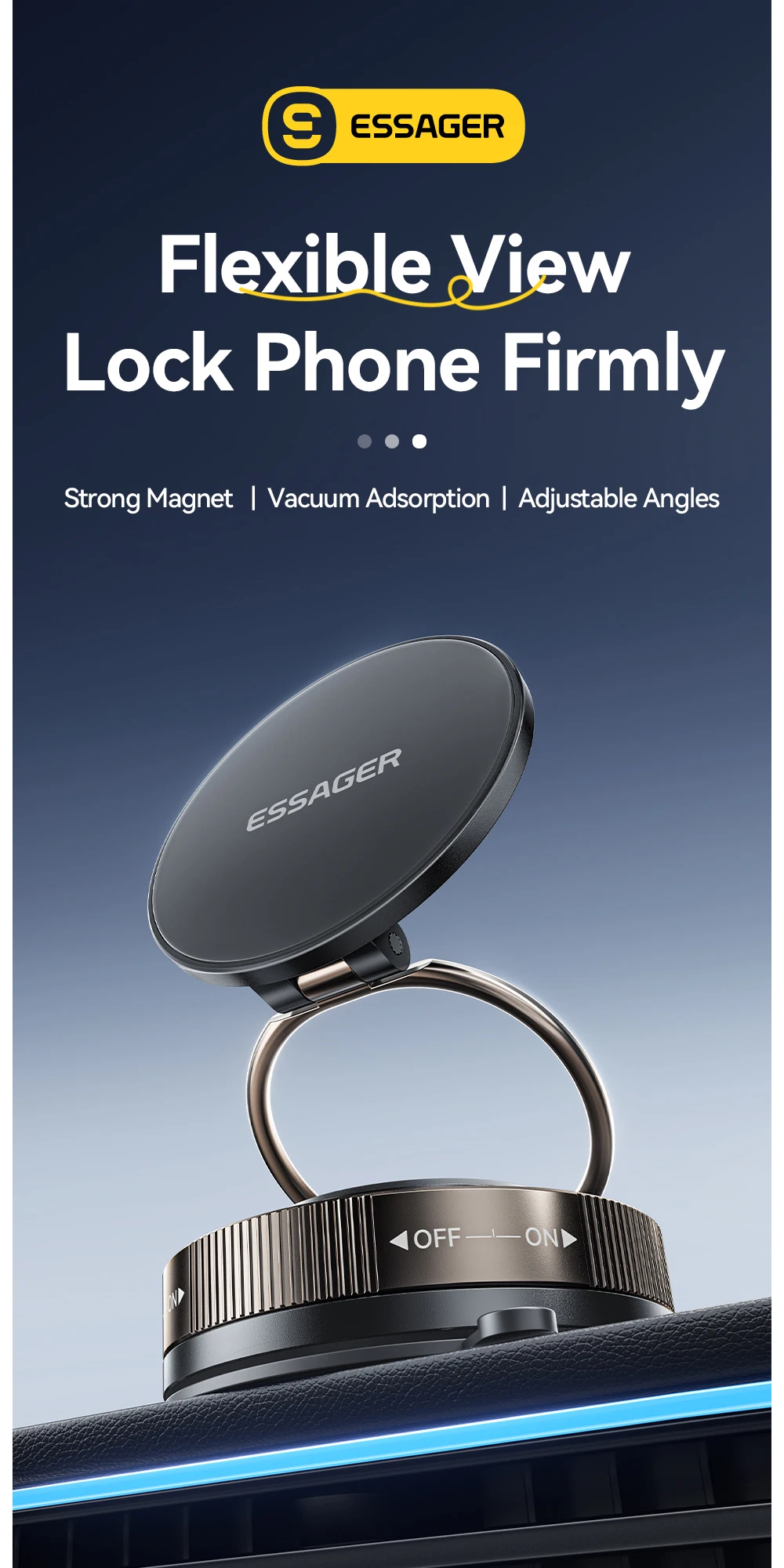 Magnetic Suction Cup Phone Holder 360° Rotatable for iPhone 16 15 14 13 Pro Max