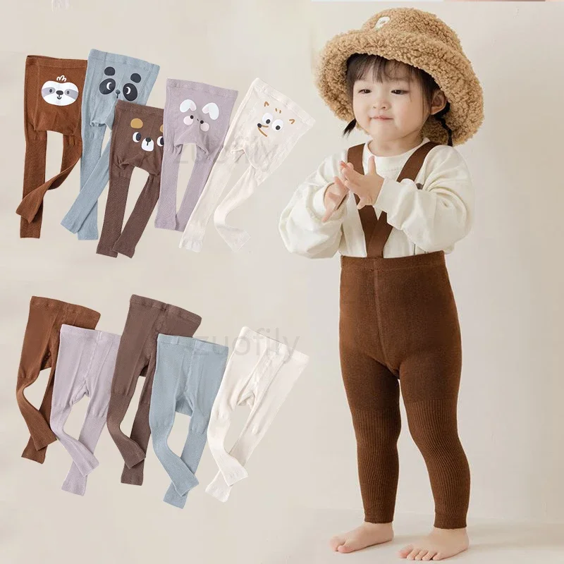 Newborn Baby Autumn Winter Warm Tights Pantyhose Cotton Knitting Girls Boys Soft Cotton Suspender Bottom Pants 0-3Y kids pantyhose ballet tights toddler tights kids leggings