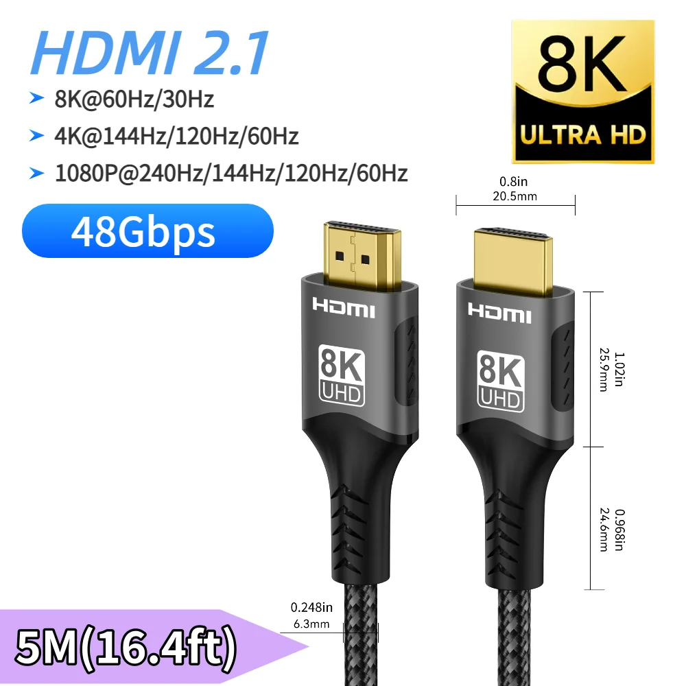 Ultra High-Speed 8K HDMI Cable with HDR and EARC Support