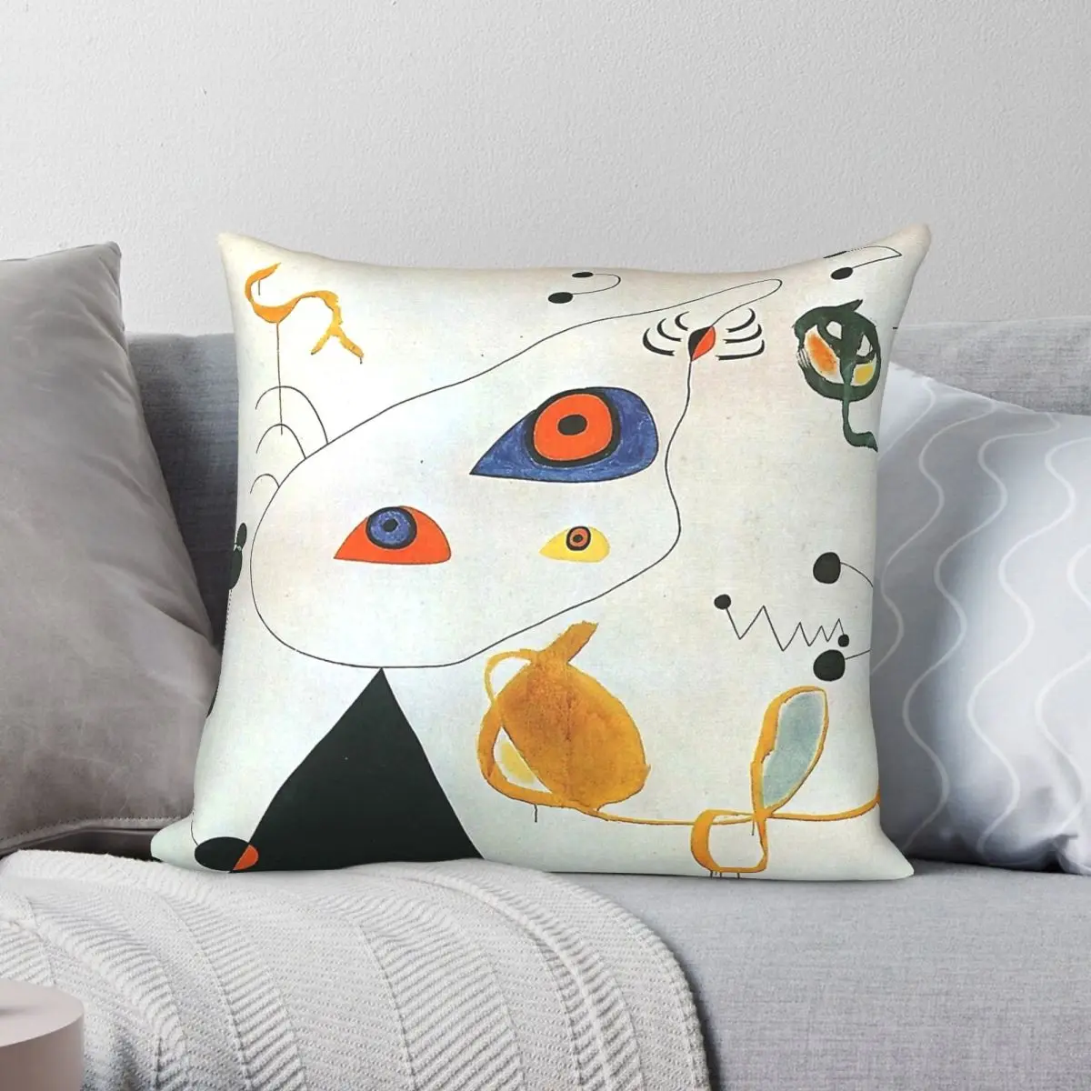 

Joan Miro Pillowcase Polyester Linen Velvet Creative Zip Decor Throw Pillow Case Sofa Cushion Cover