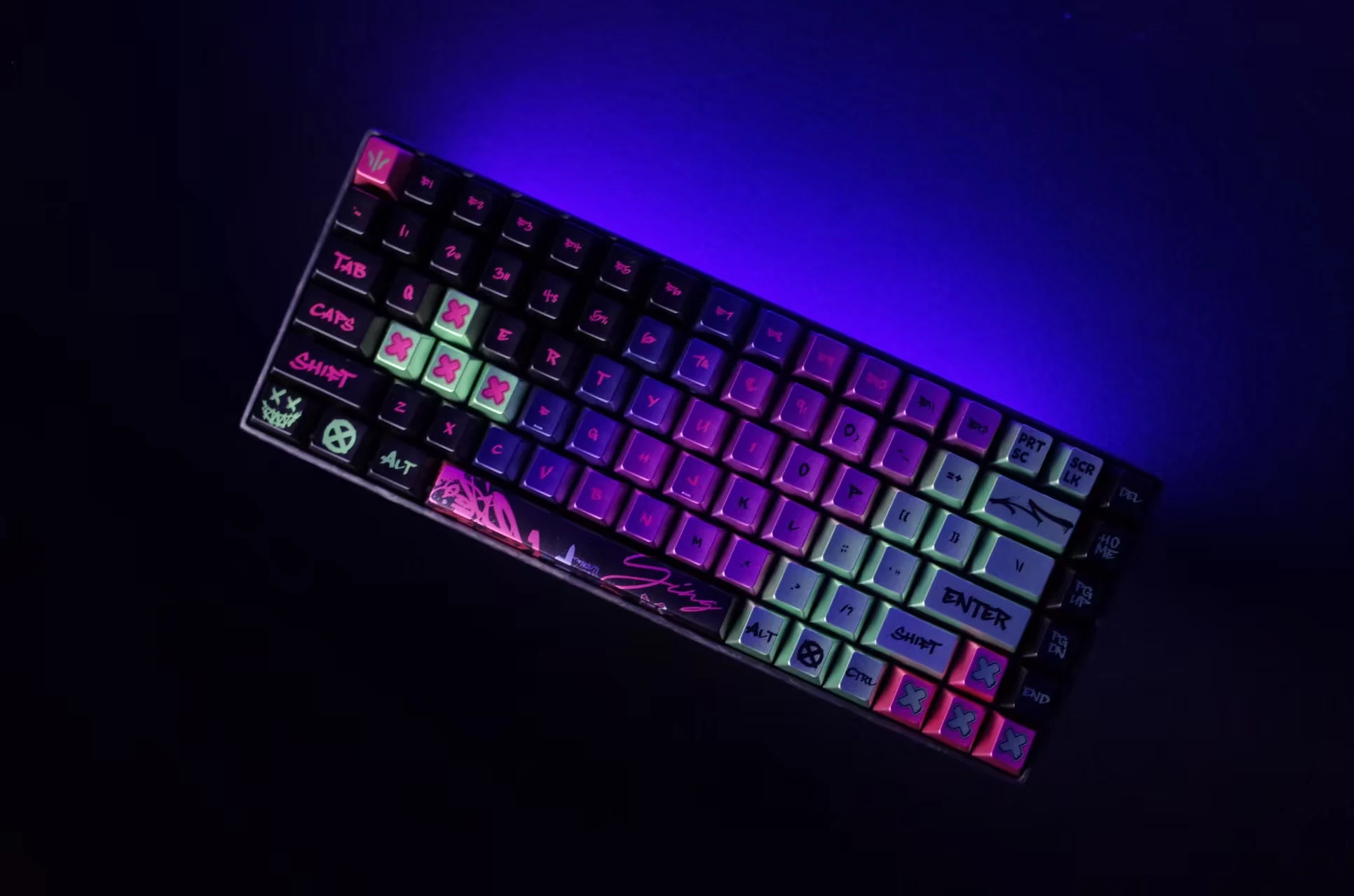 WLMOUSE YING75 HE Cyber Graffiti Forged Carbon Fiber Keyboard