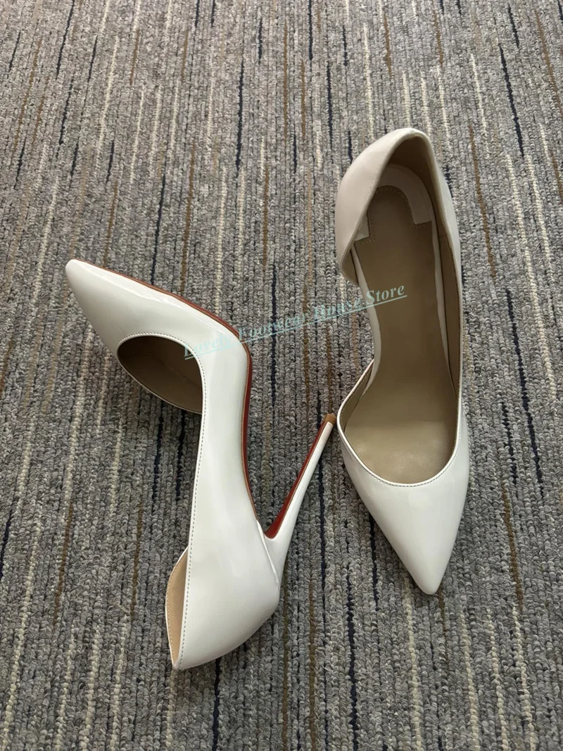 Sexy Woman Stiletto Heel Slip On Pump Shoes Pink White Blue Pointed Toe Spring Autumn Thin High Heel Single Shoes For Lady Girl 4